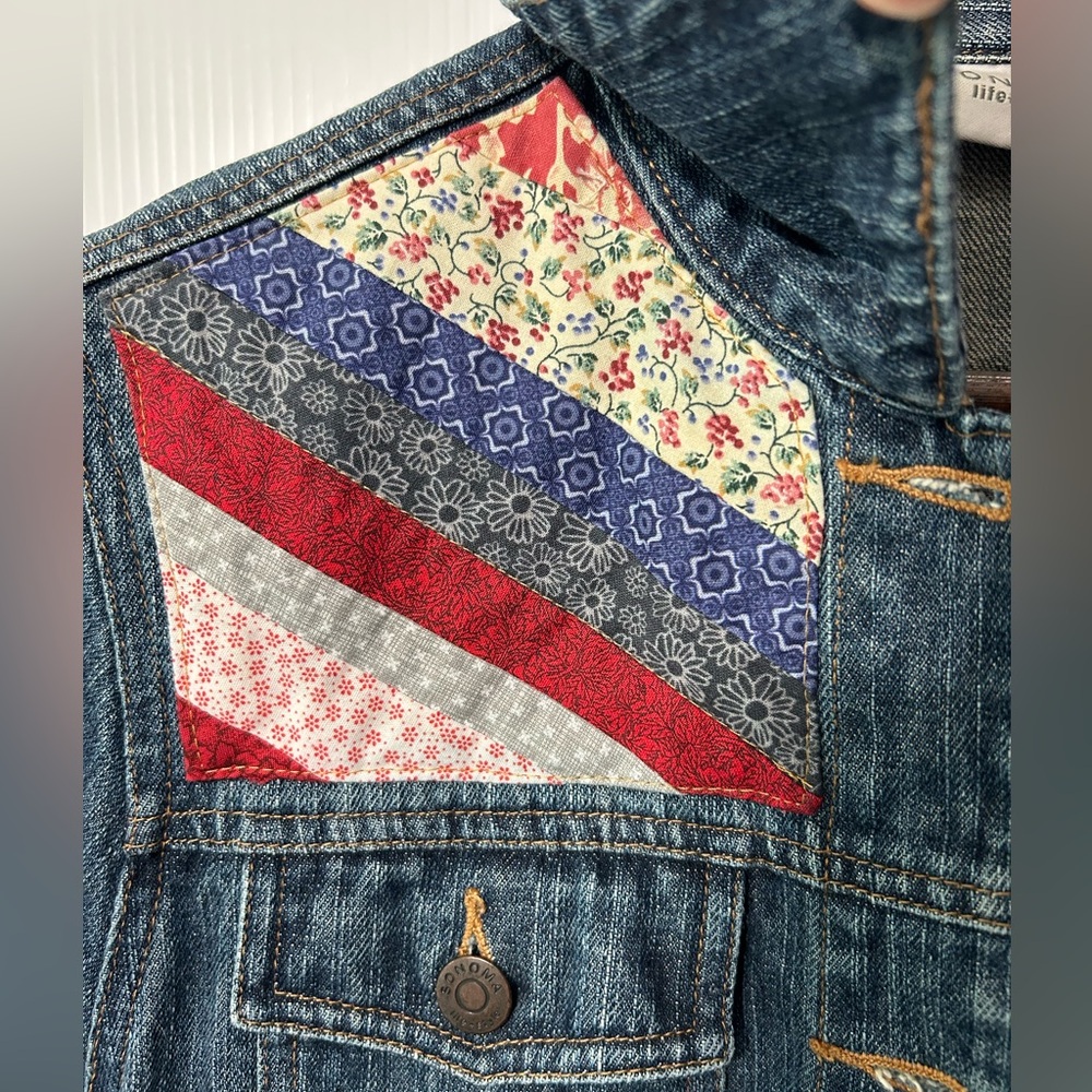 Denim Jacket Upcycled Size Small - Picture 6 of 16